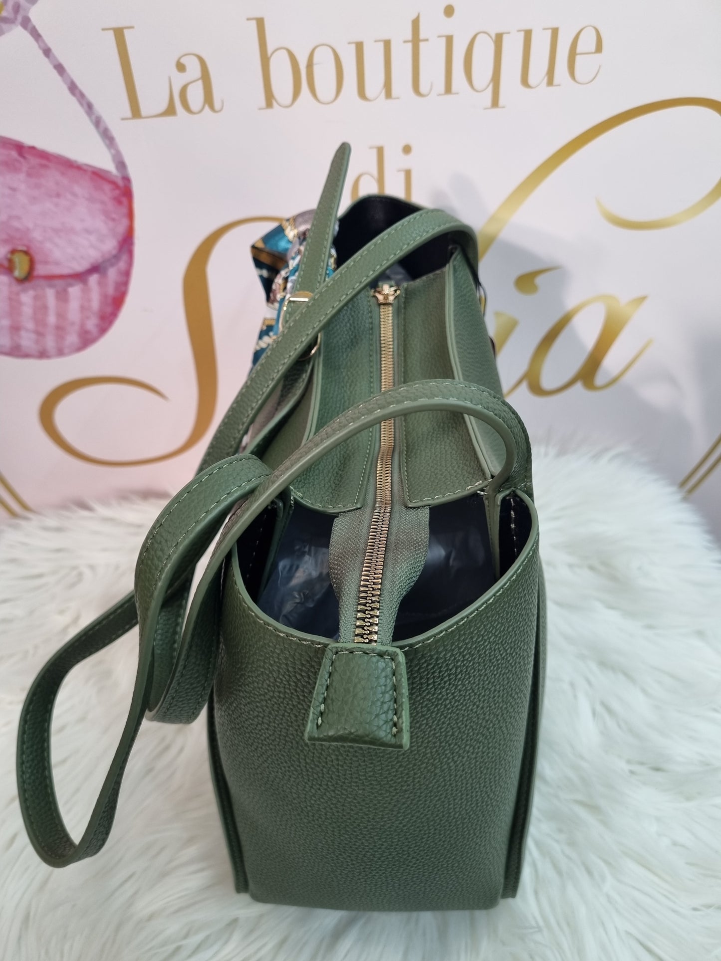 Shopper foulard oliva