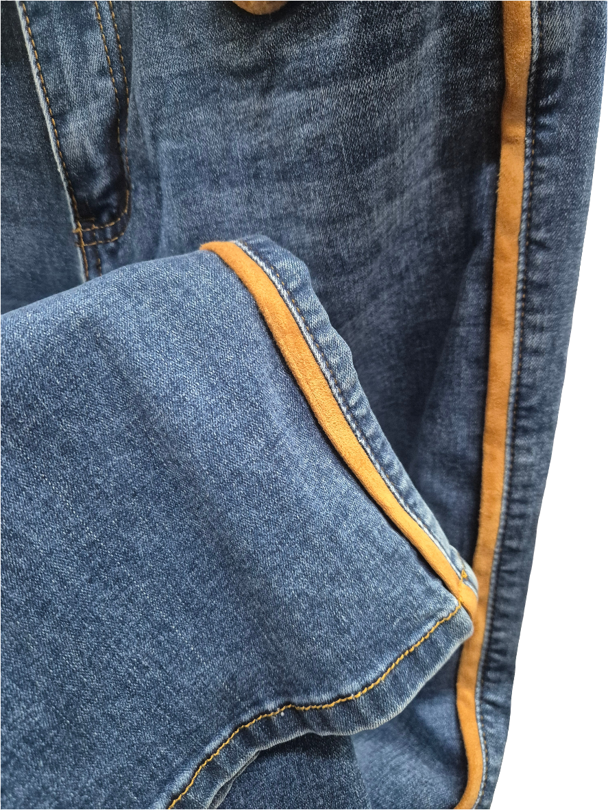 Coordinato denim/camoscio