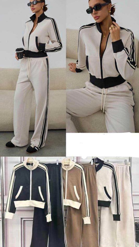 Tuta in cotone con righe