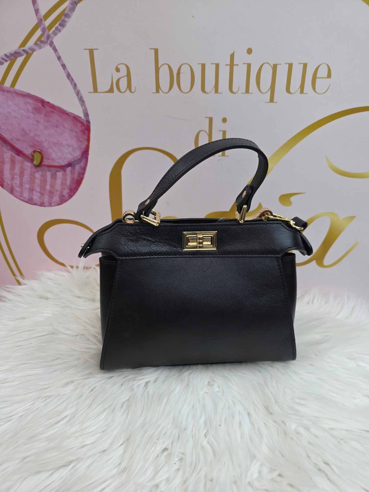 Borsa pelle e cavallino