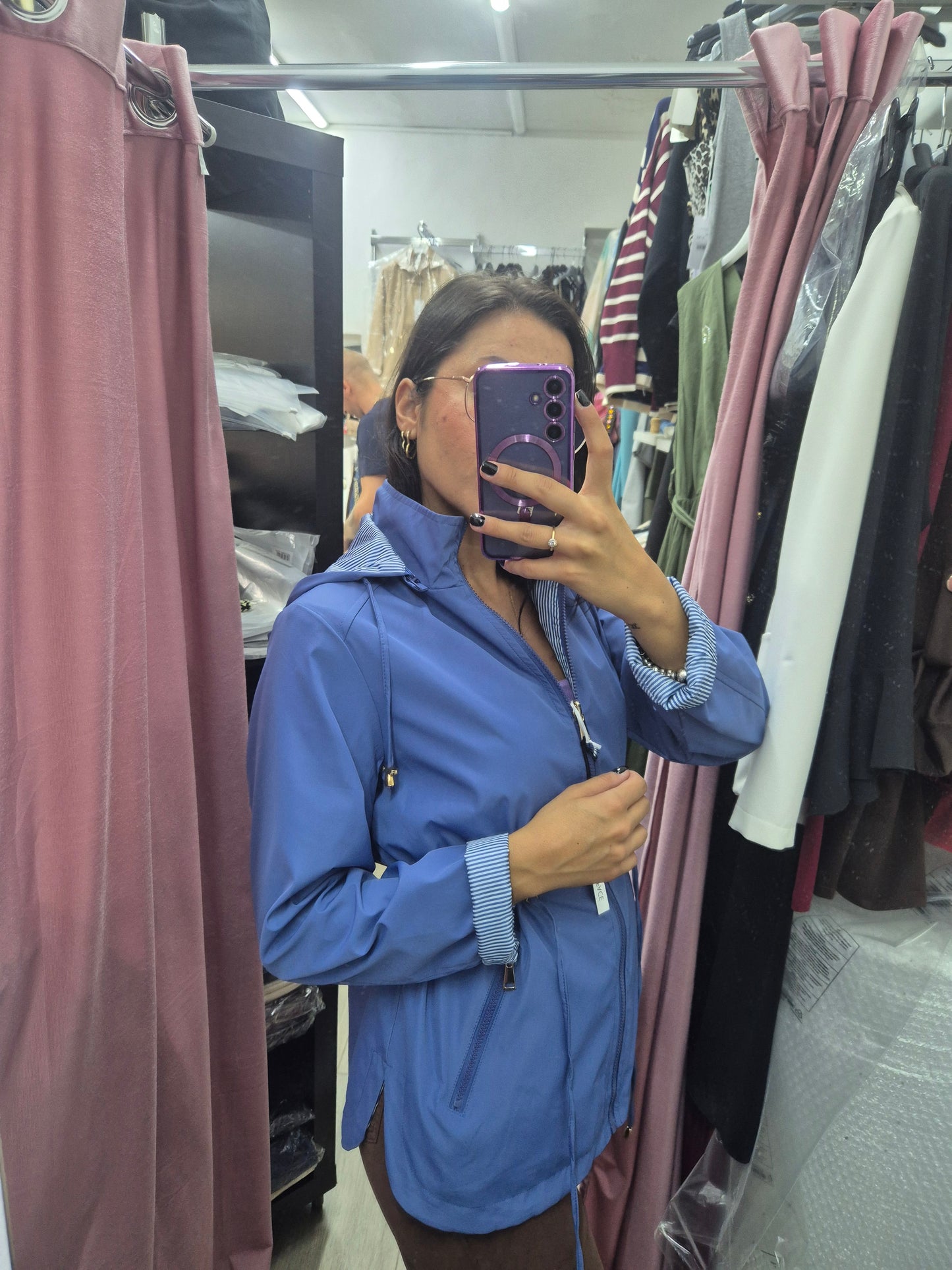 Parka reversibile Celeste