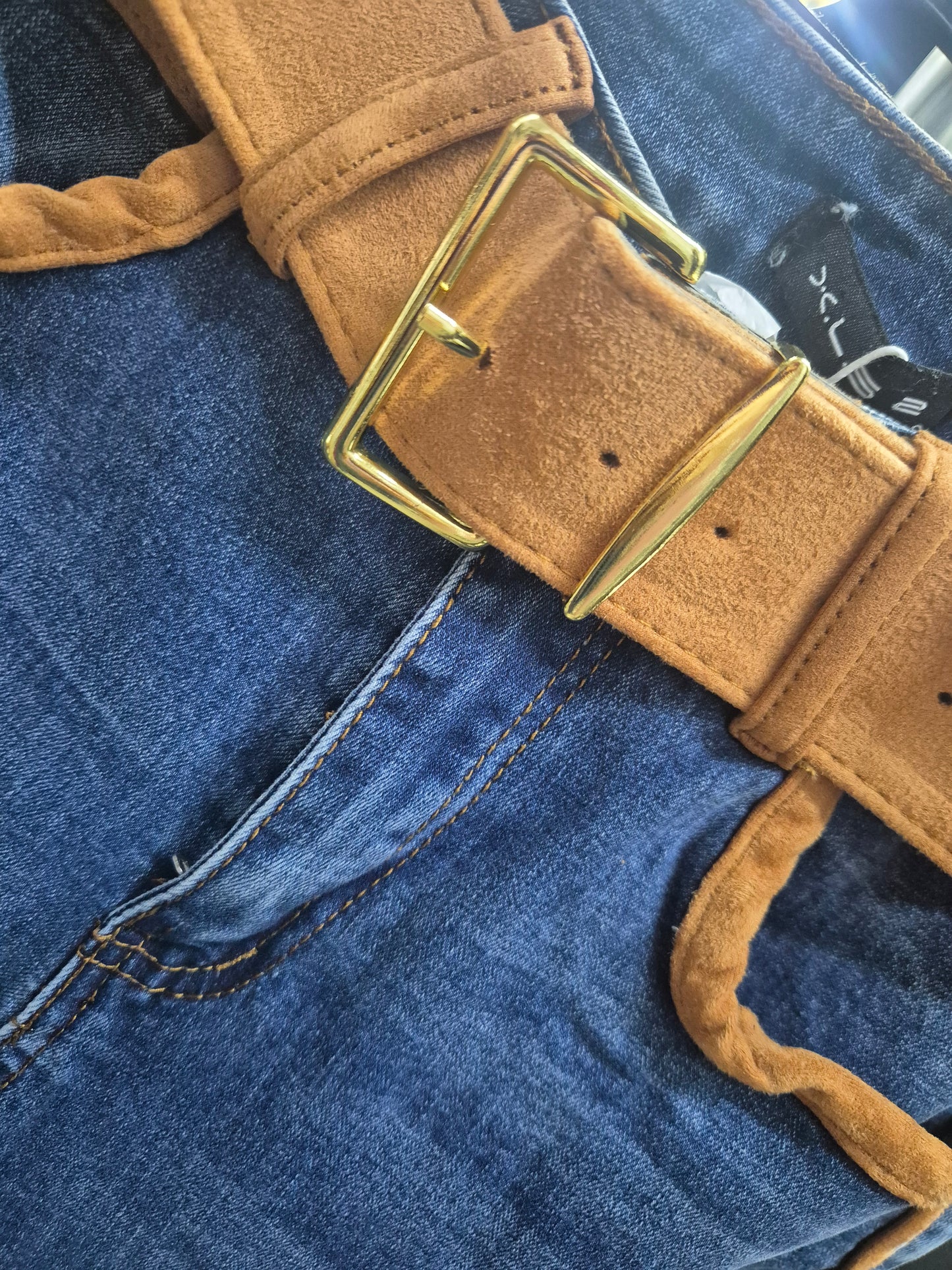 Coordinato denim/camoscio