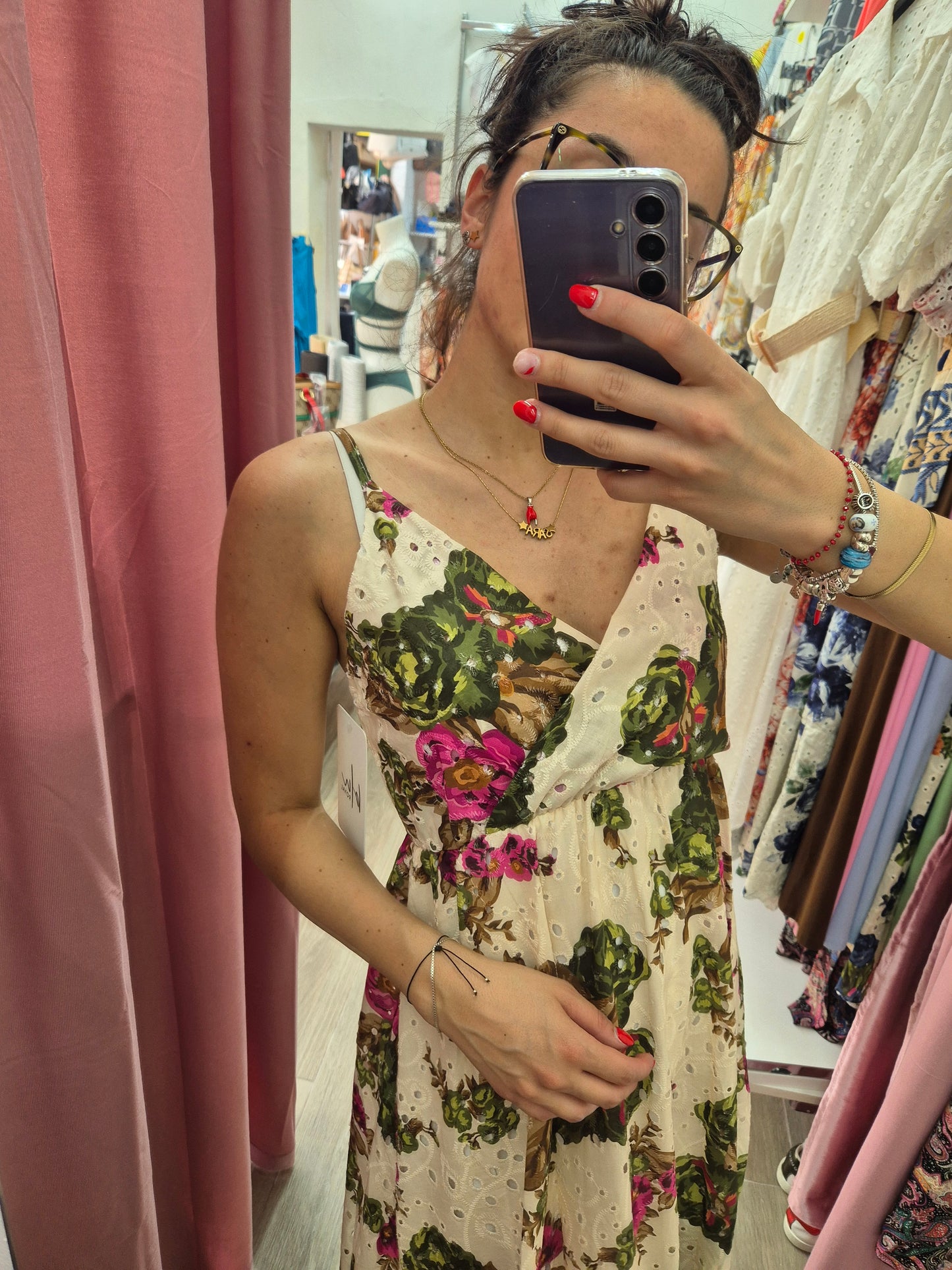 Abito fiori cotone