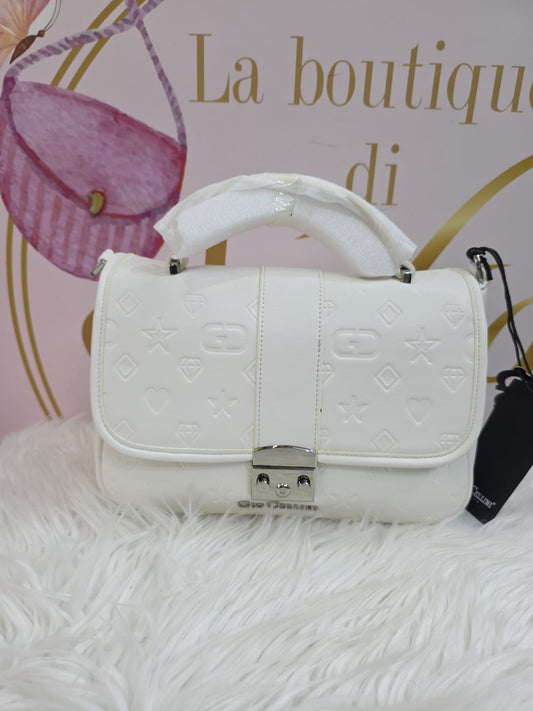 Tracolla media Monogram Gio bianca