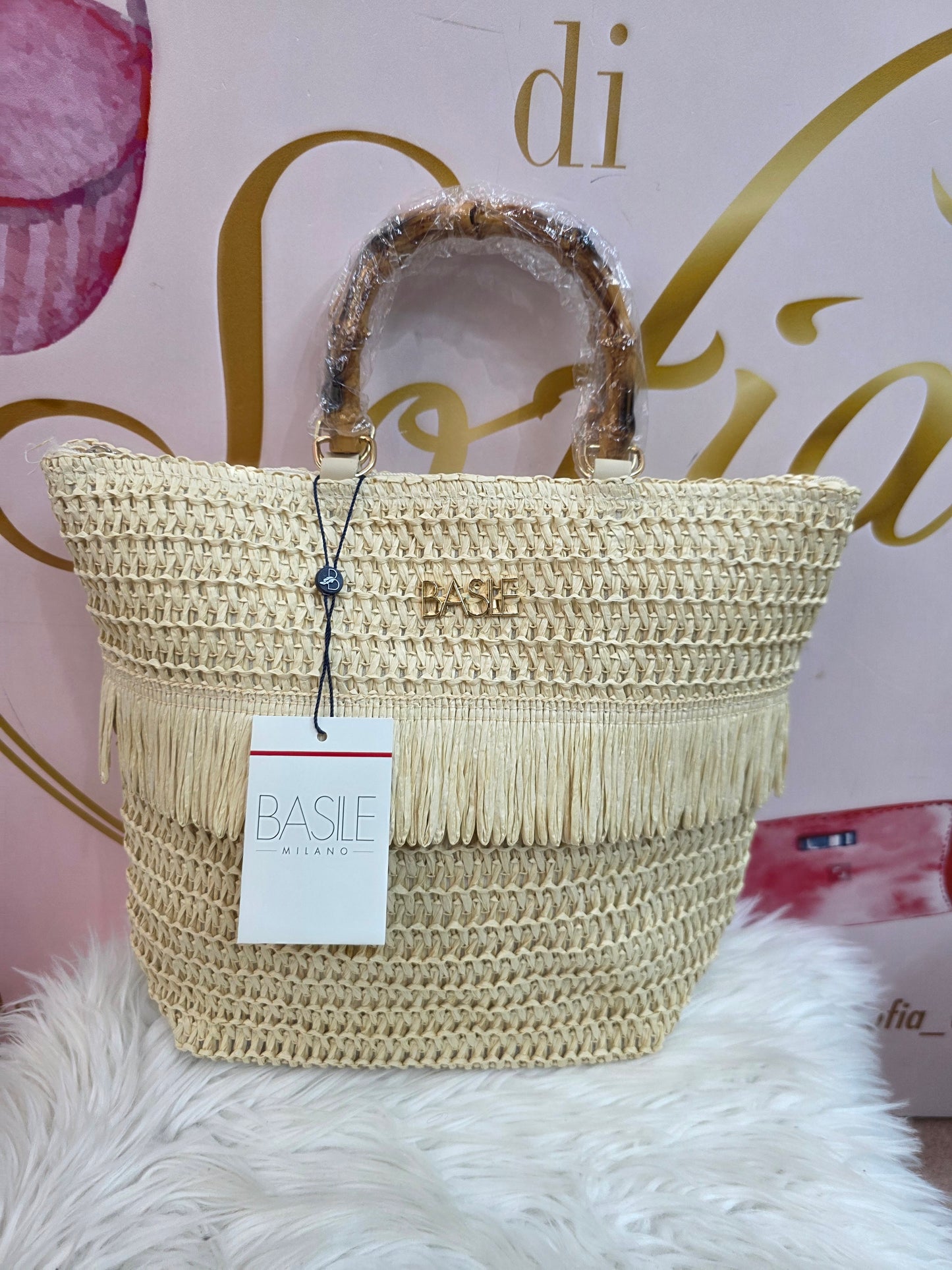 Borsa Basile con manici in bambù