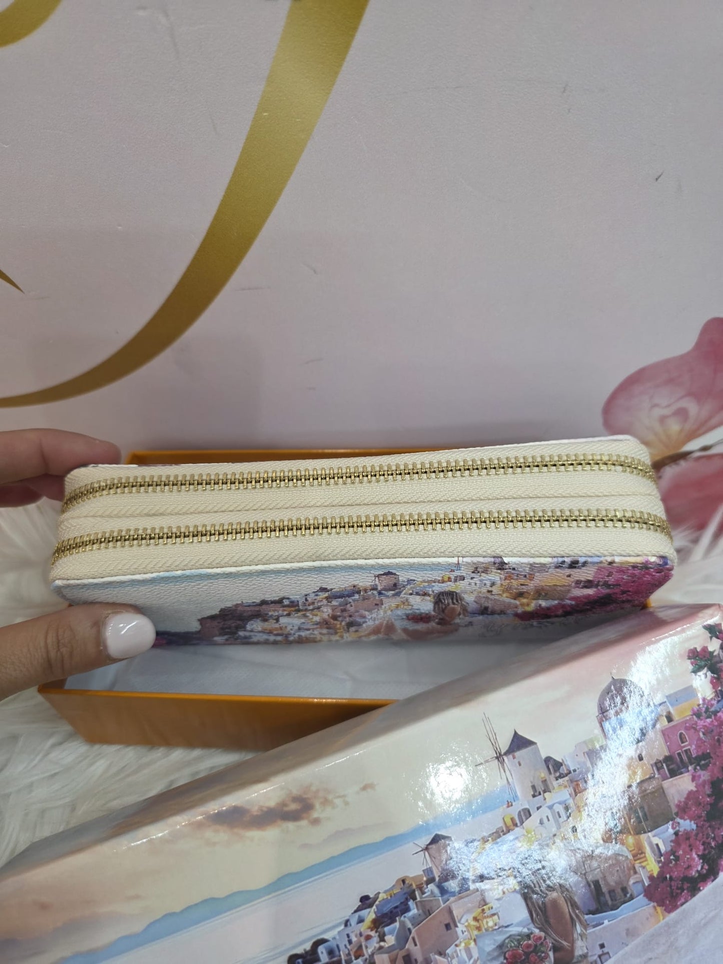 Portafoglio 2 zip santorini