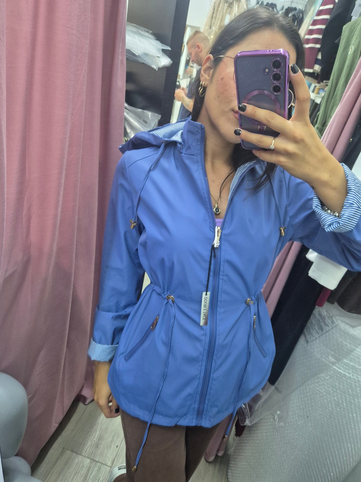 Parka reversibile Celeste