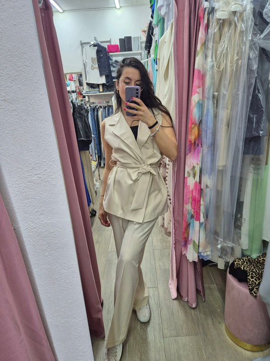 Coordinato gessato gilet