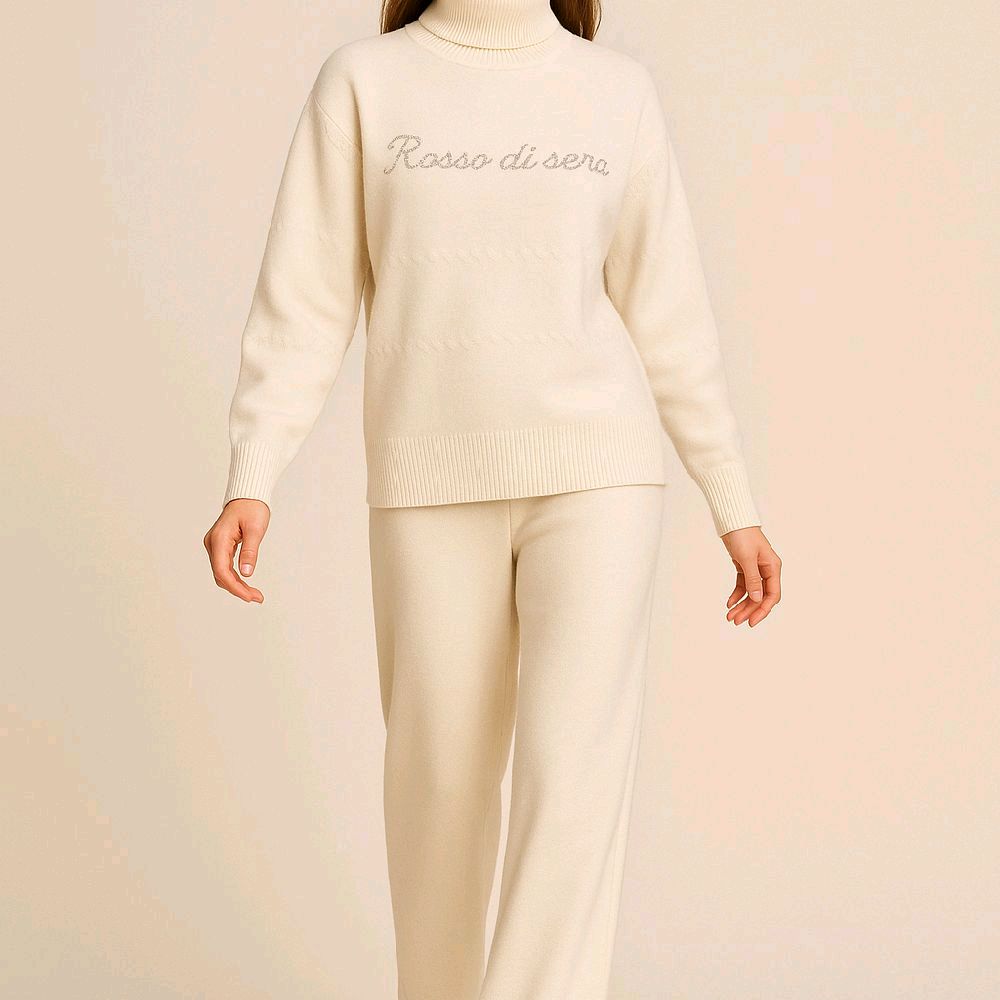 Coordinato Rosso di Sera treccia