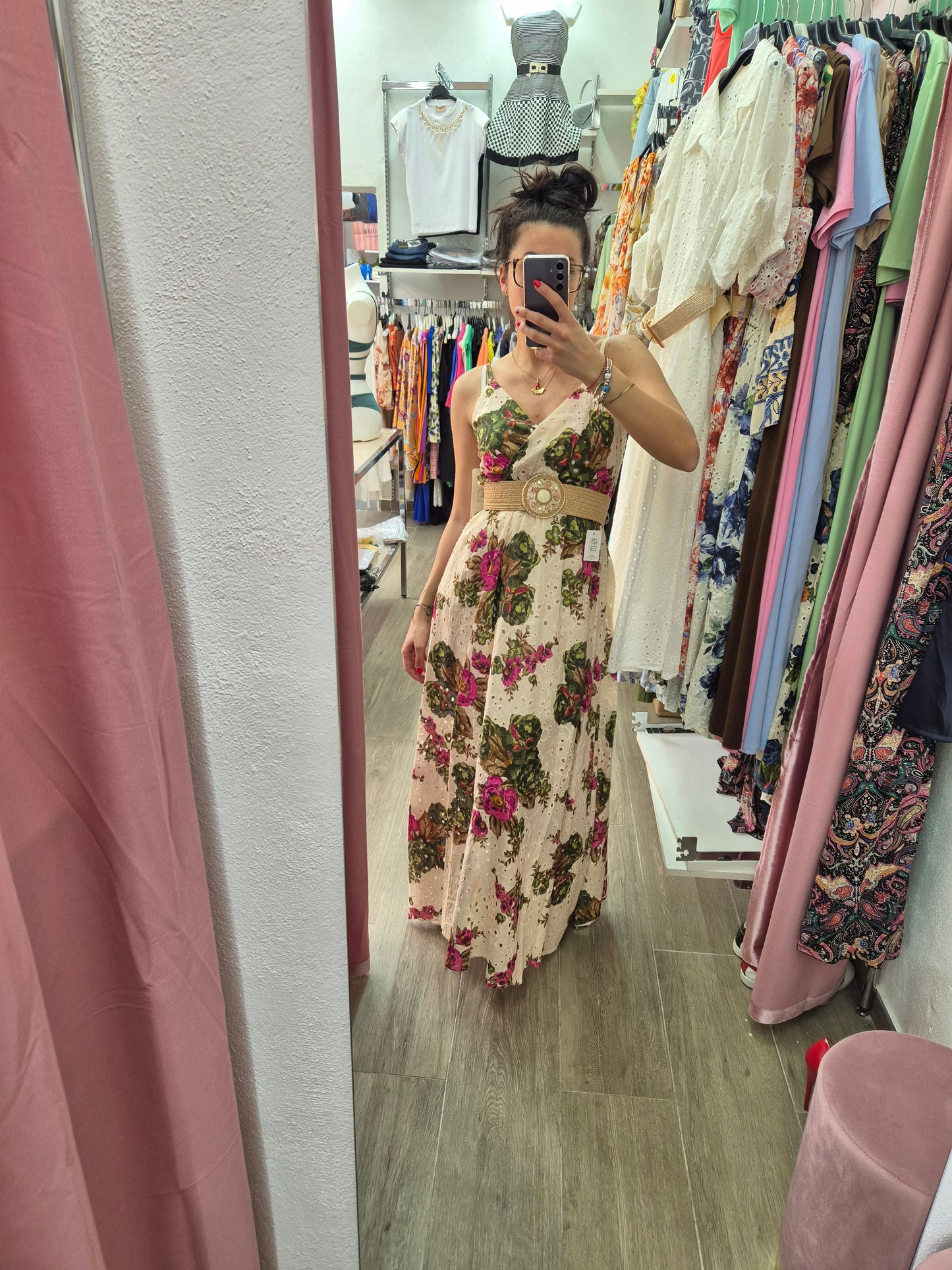 Abito fiori cotone