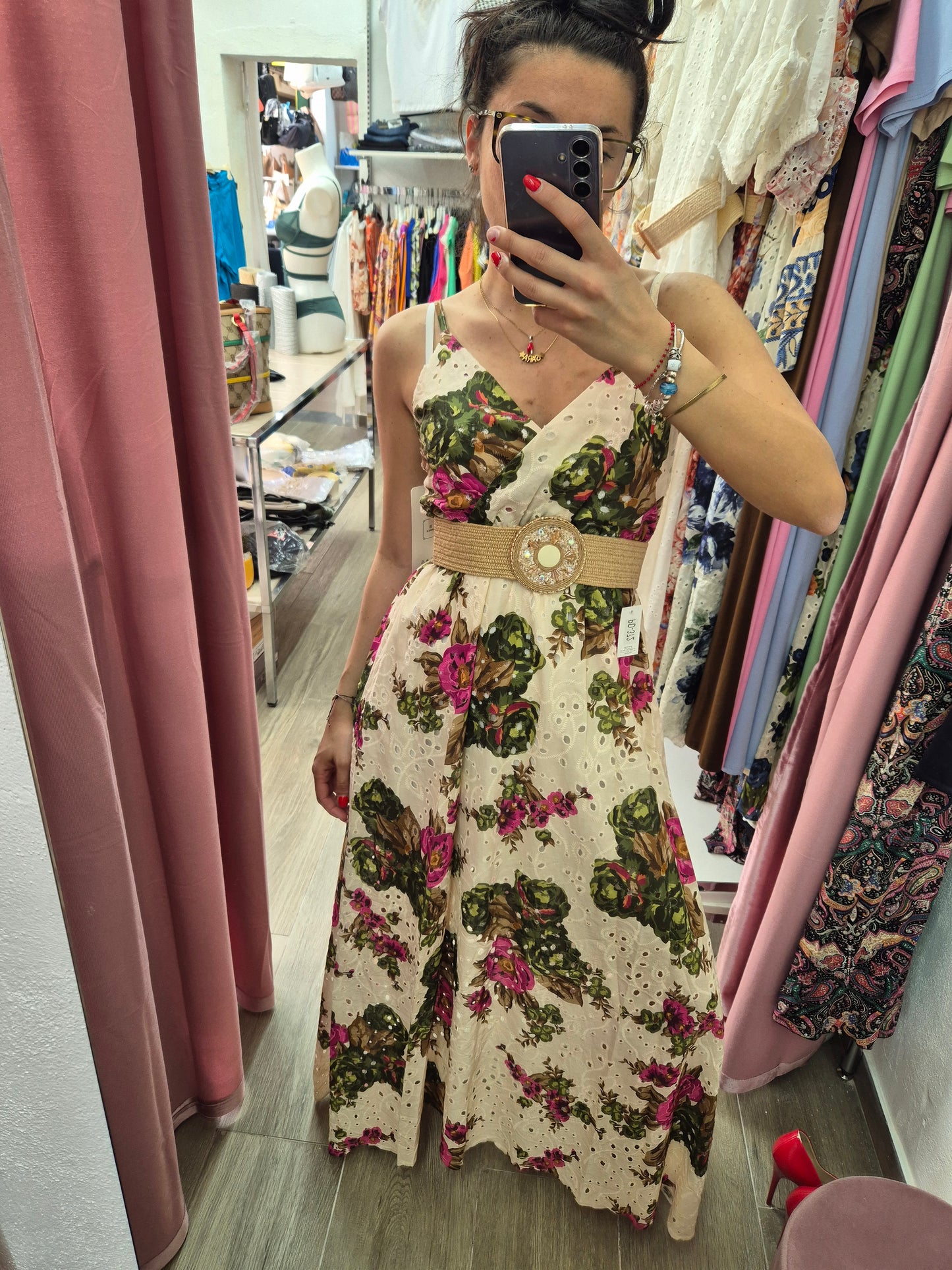 Abito fiori cotone