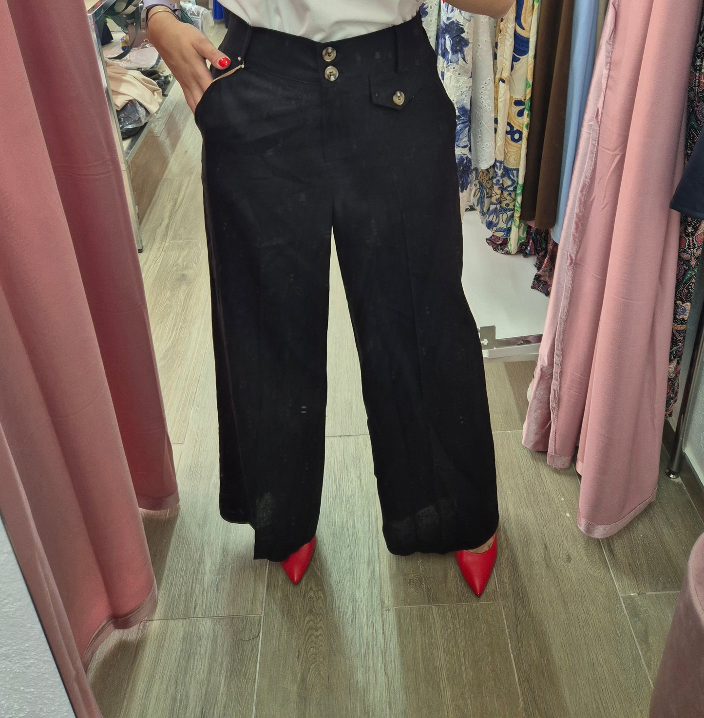 Pantalone palazzo in lino
