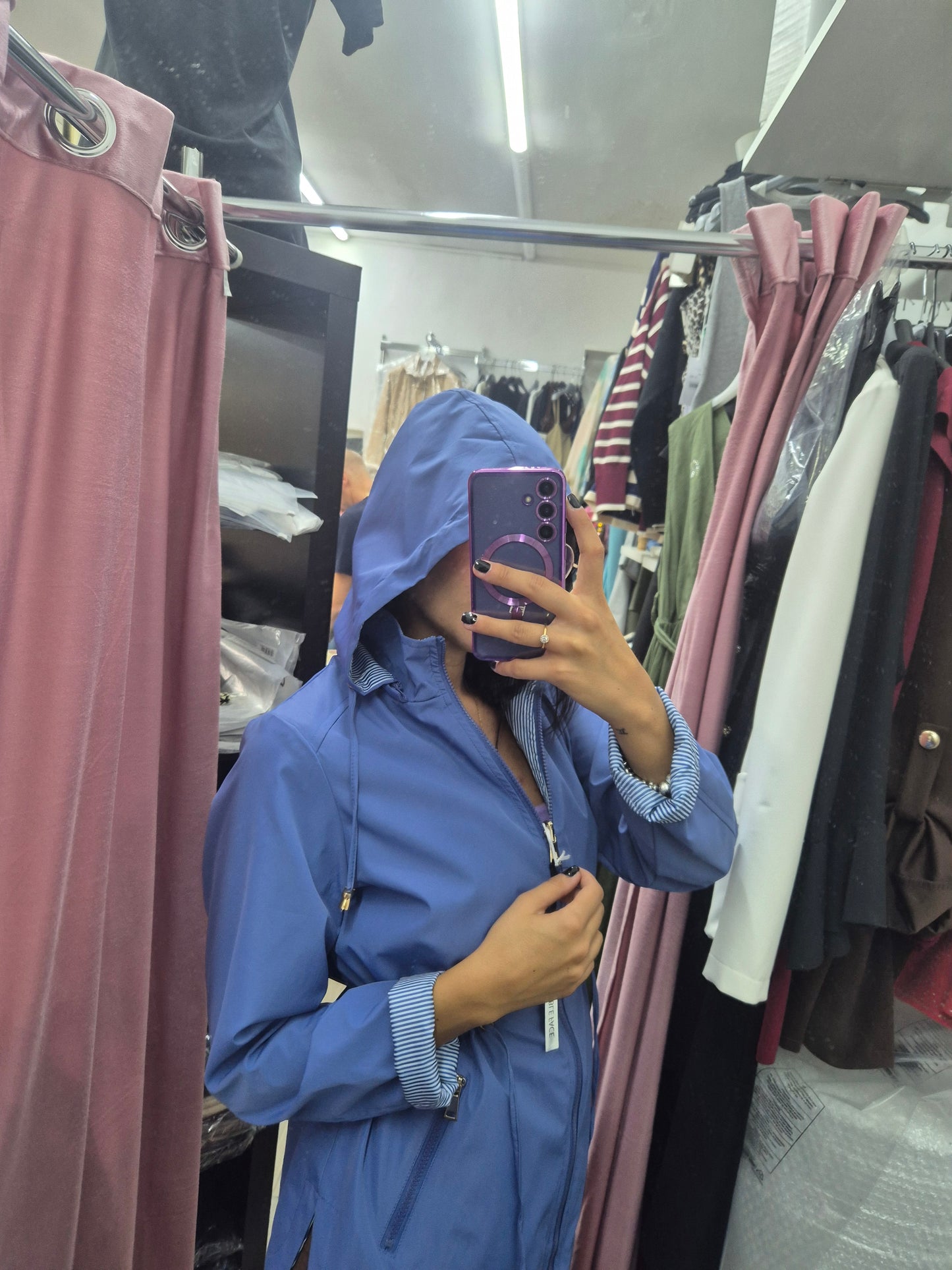 Parka reversibile Celeste