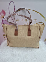 Borsa ReginaSchrecker a spalla in rafia con chiusura con zip