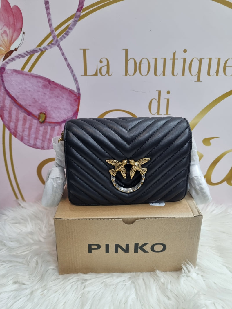 Pinko love click mini nappa cheveron jewel