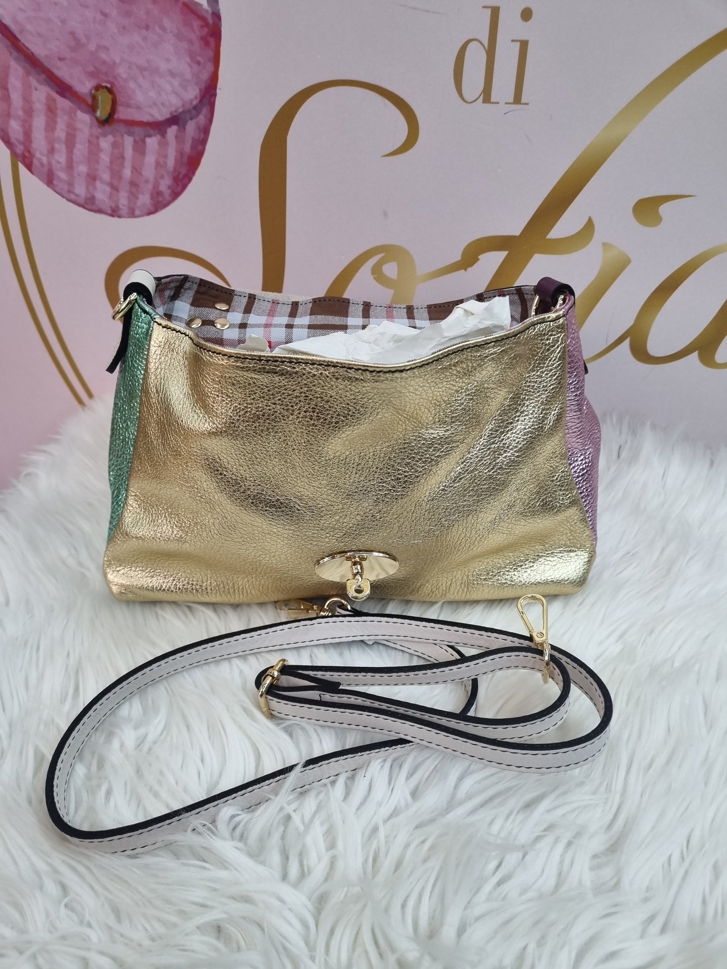 Borsa modello postina in pelle