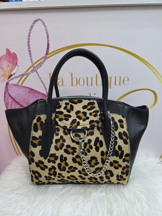 Borsa pelle e cavallino