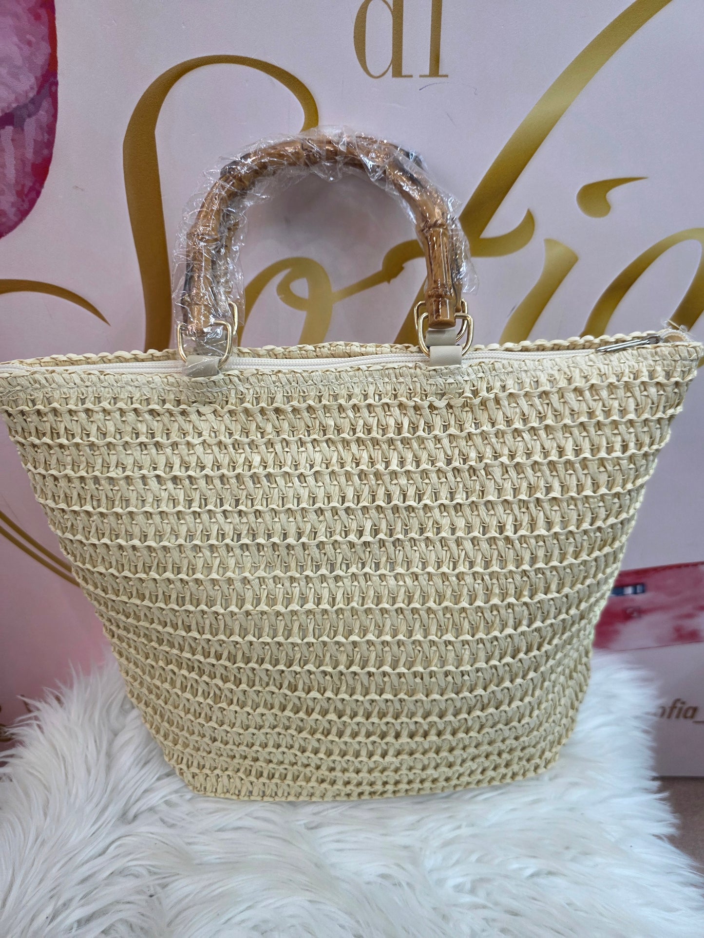 Borsa Basile con manici in bambù