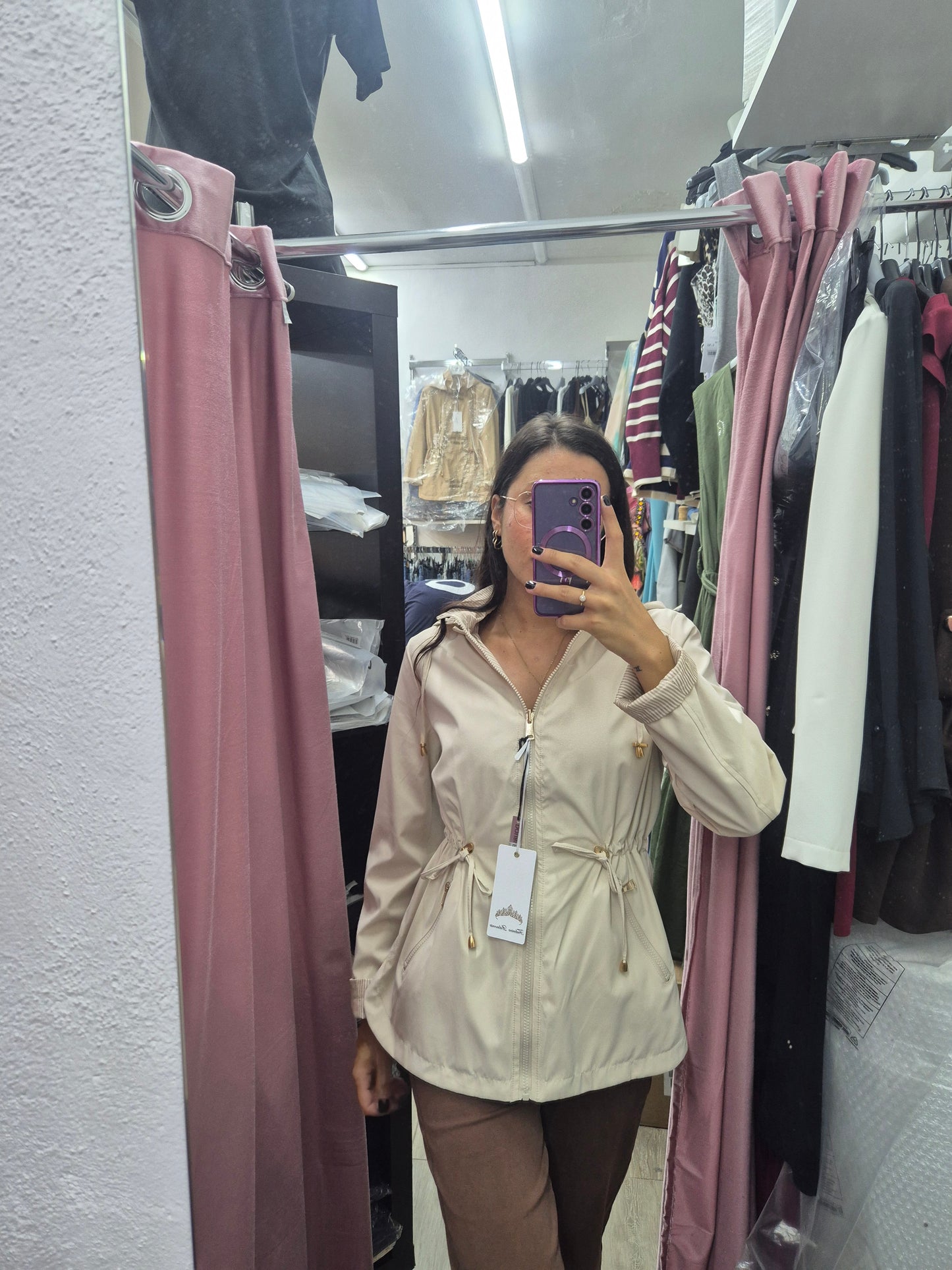 Parka reversibile Beige