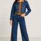 Coordinato denim/camoscio