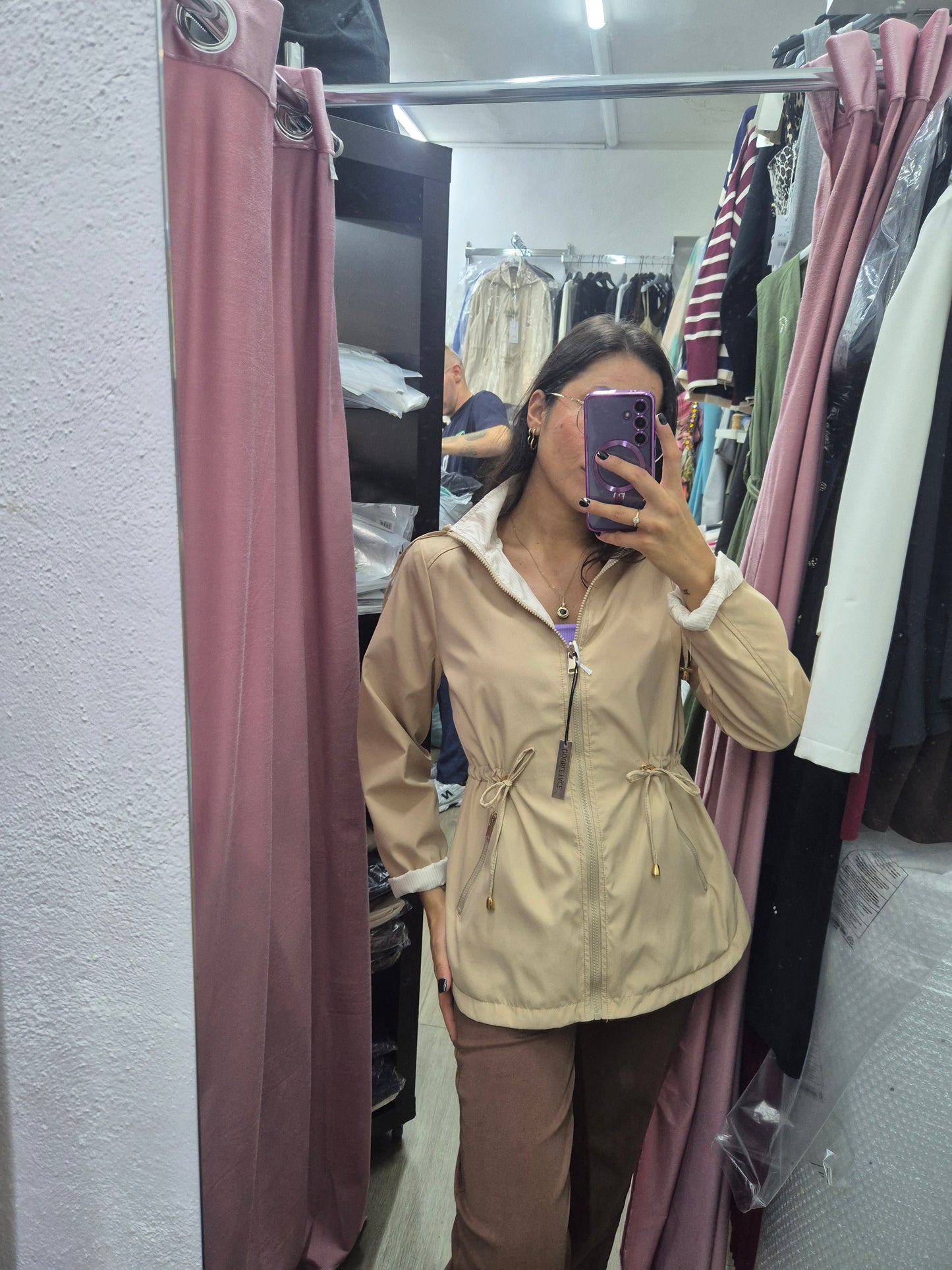 Parka reversibile Crema