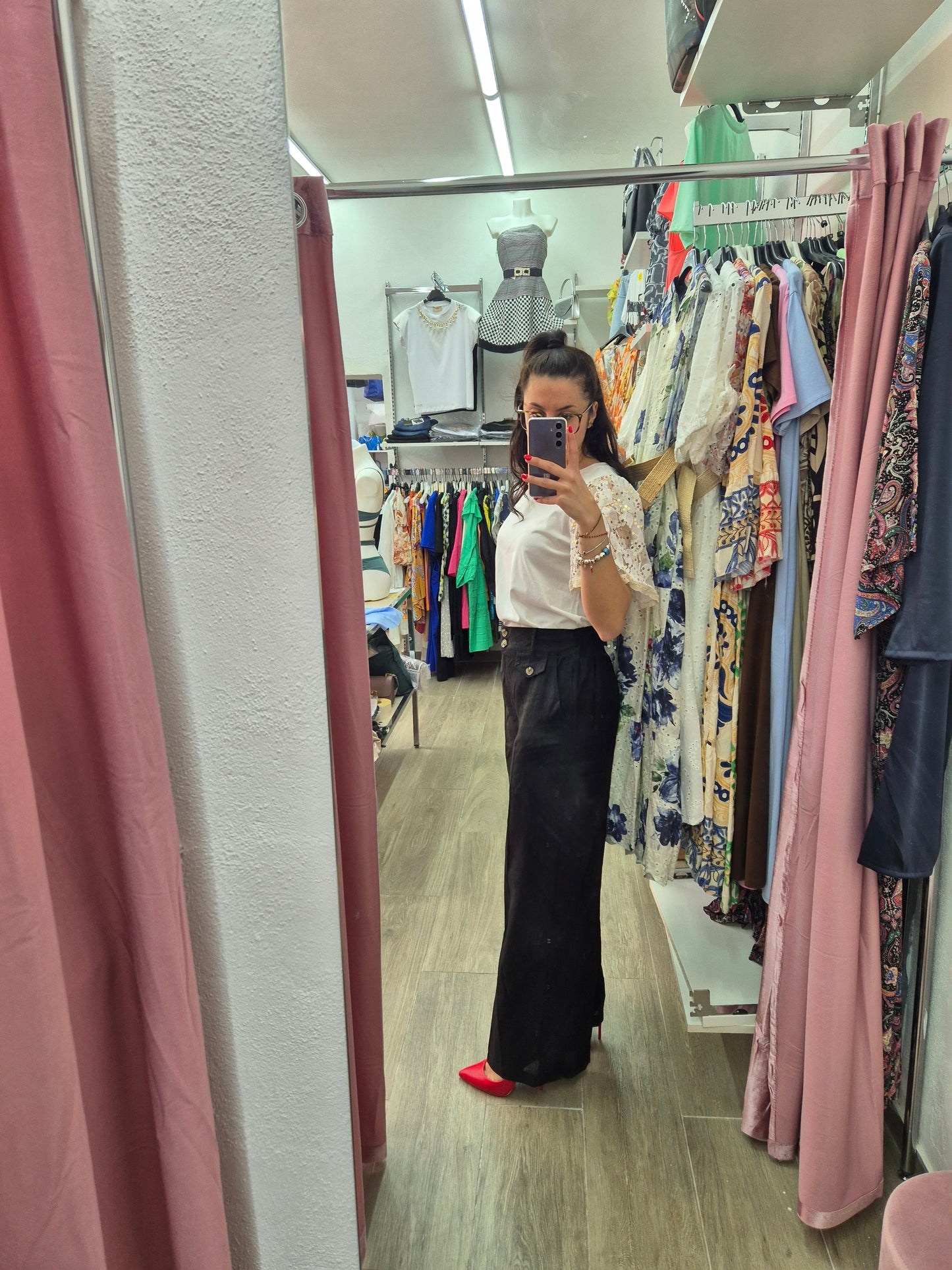 Pantalone palazzo in lino