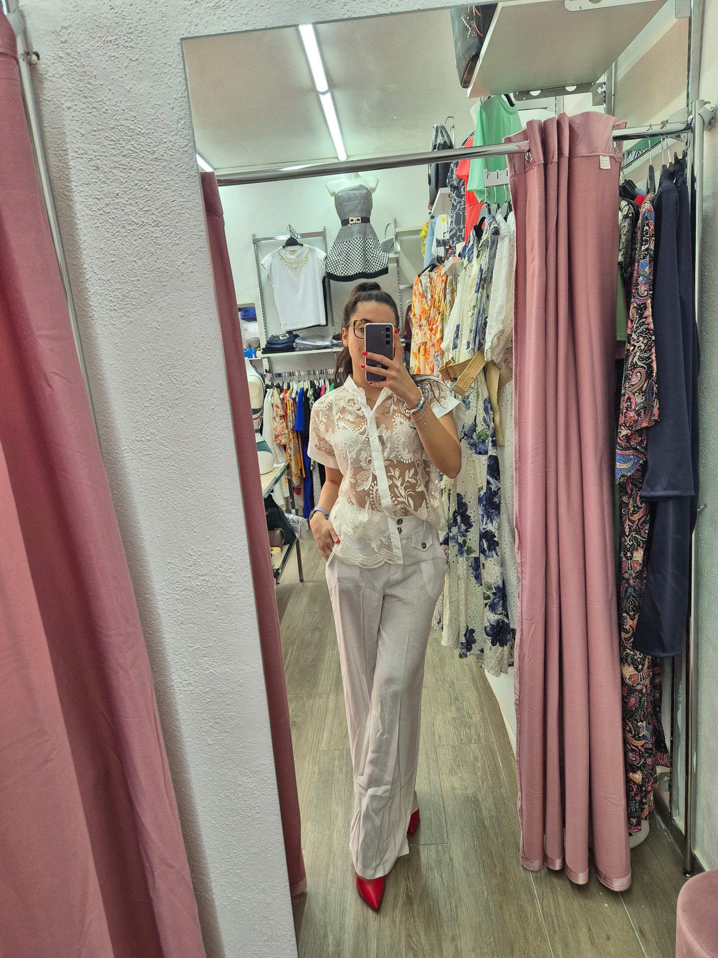 Pantalone palazzo in lino
