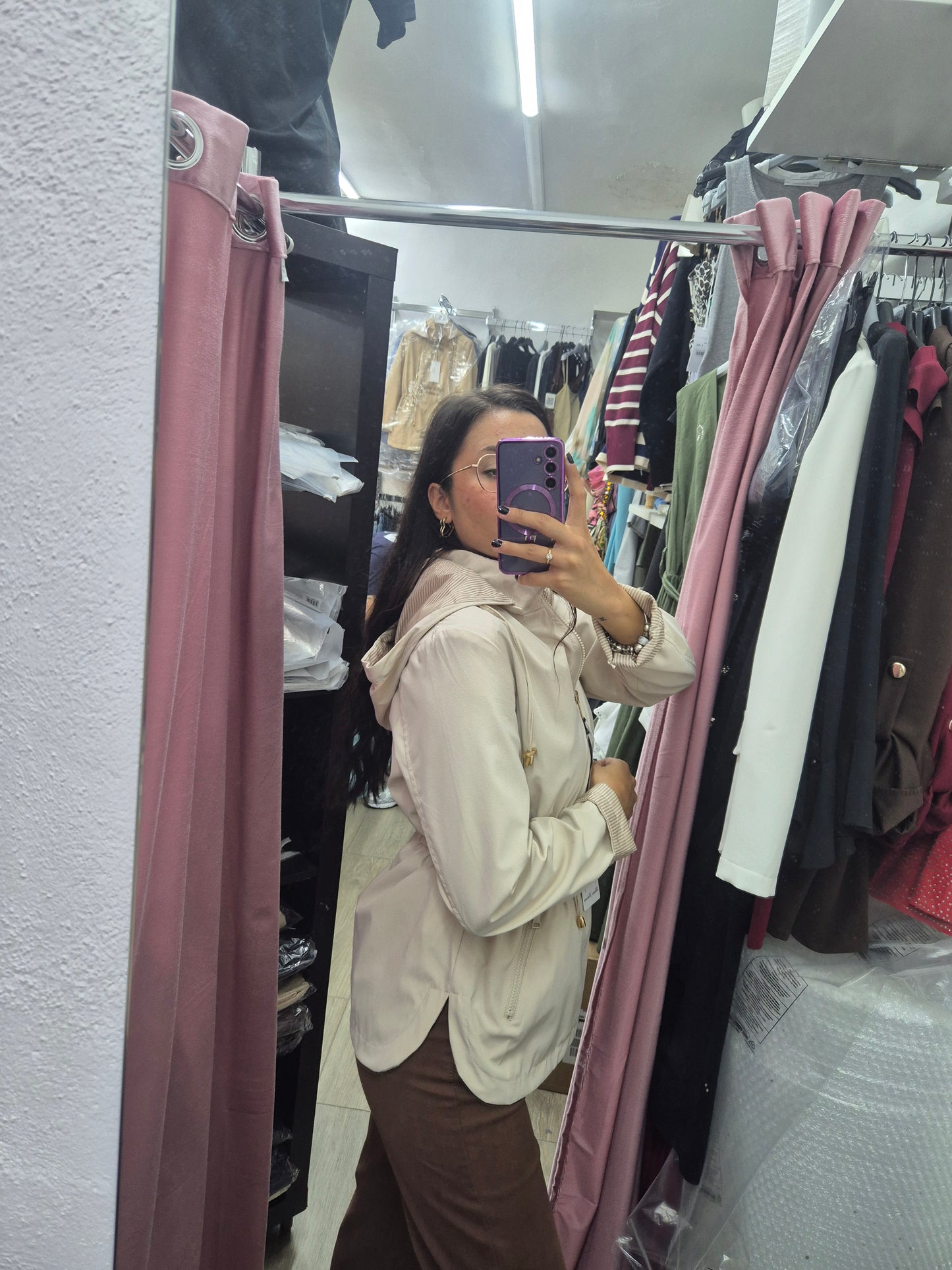 Parka reversibile Beige