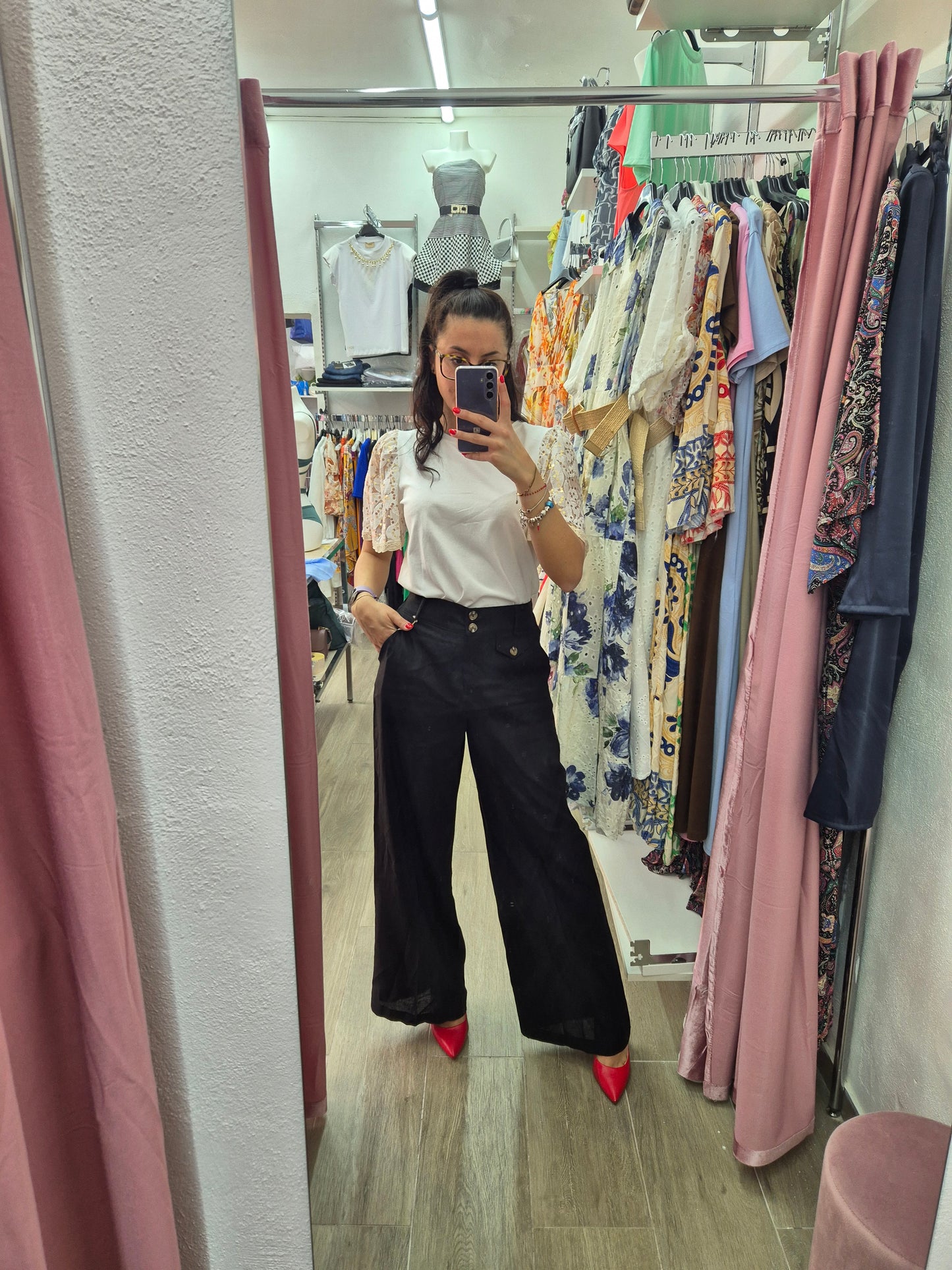 Pantalone palazzo in lino