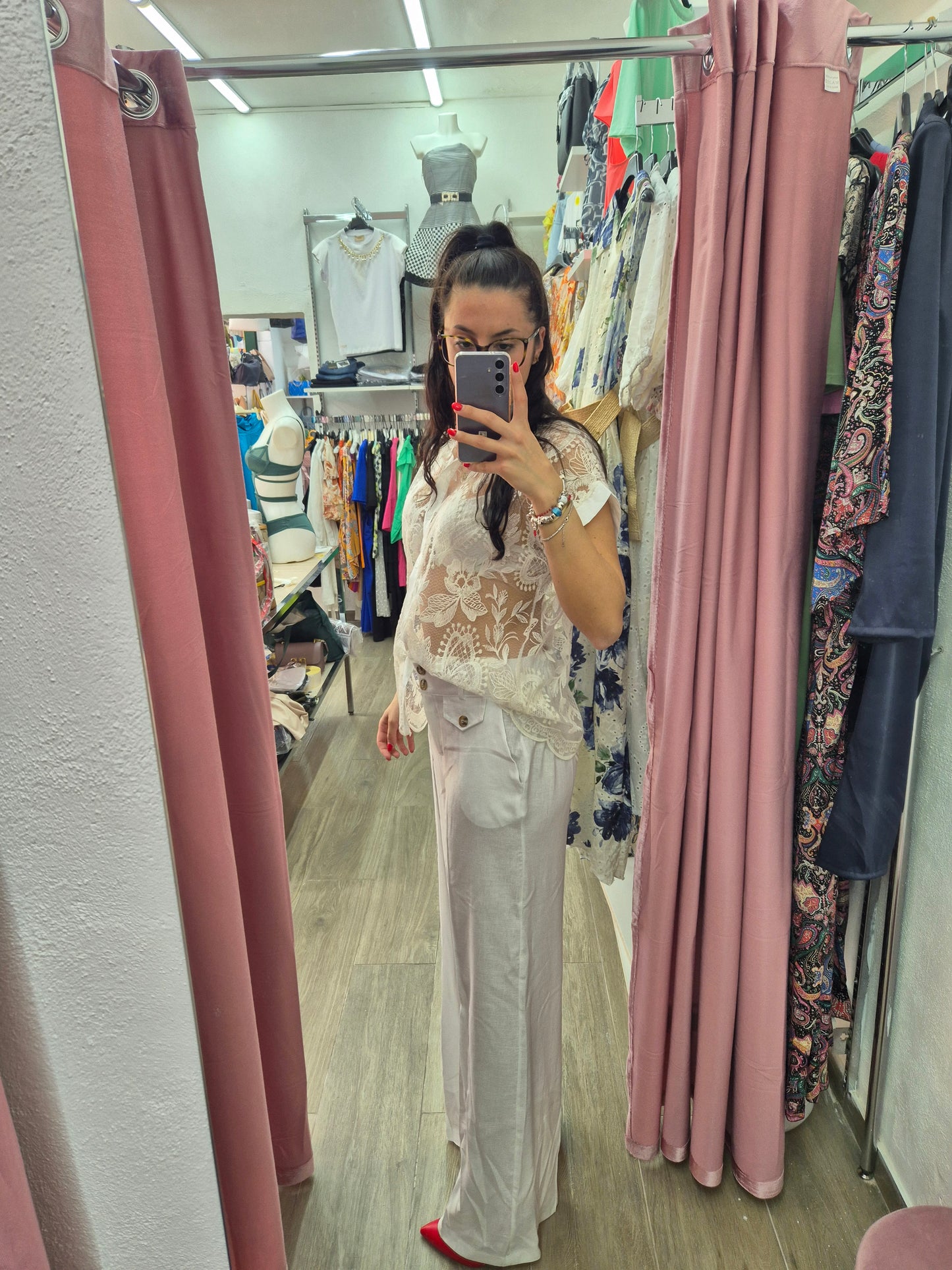 Pantalone palazzo in lino