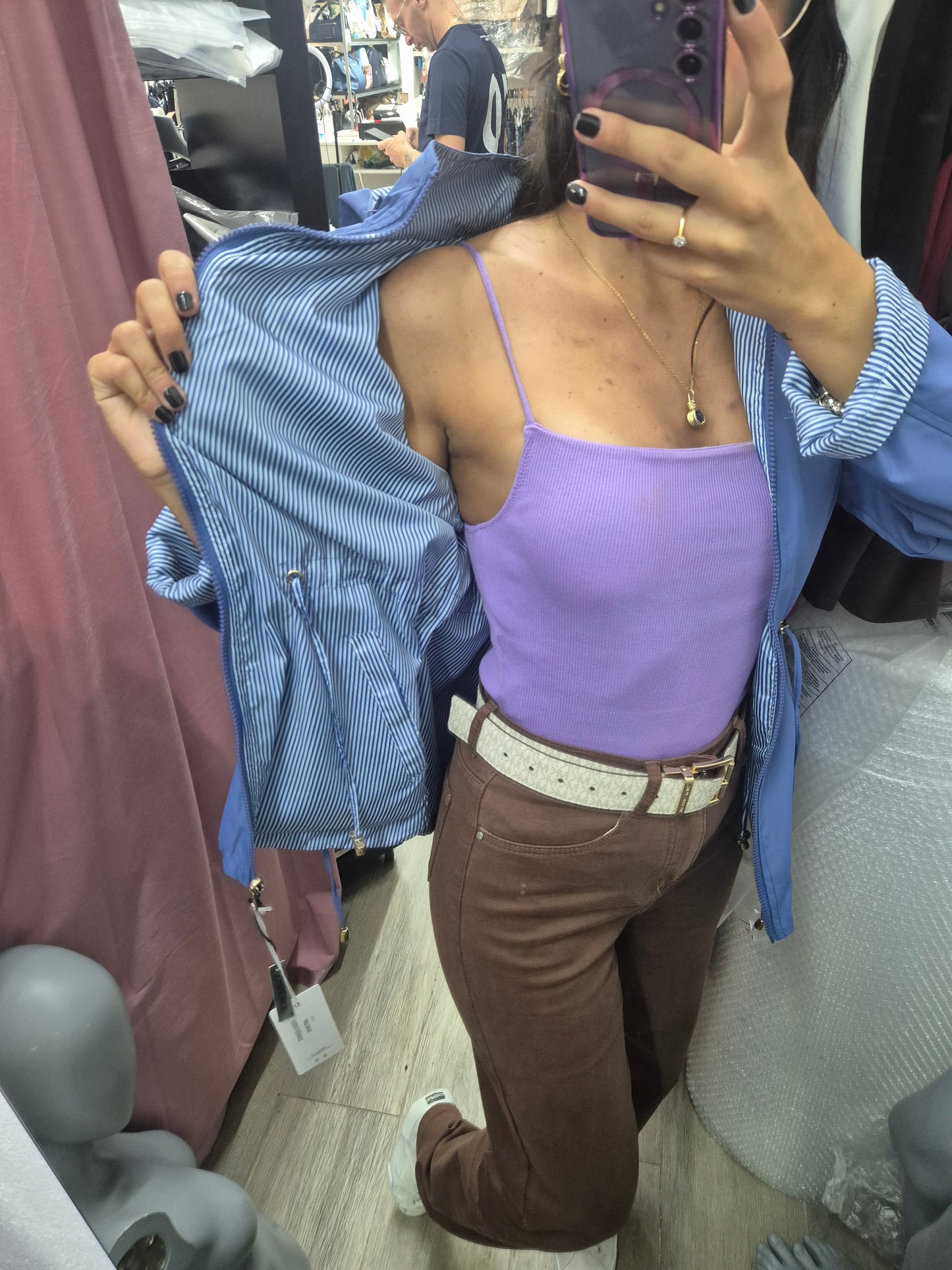 Parka reversibile Celeste