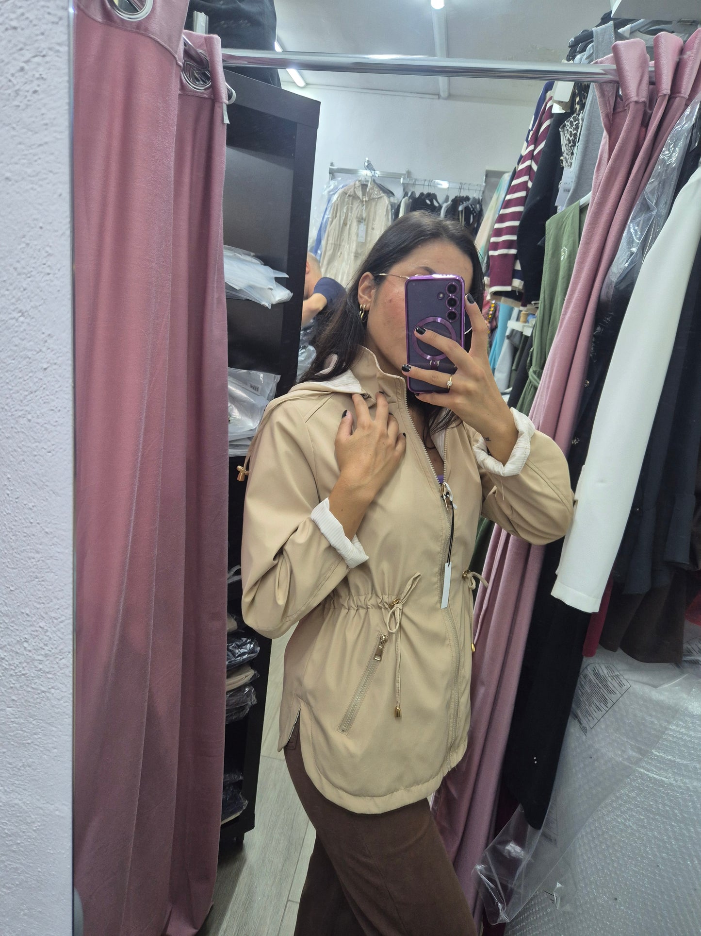 Parka reversibile Crema