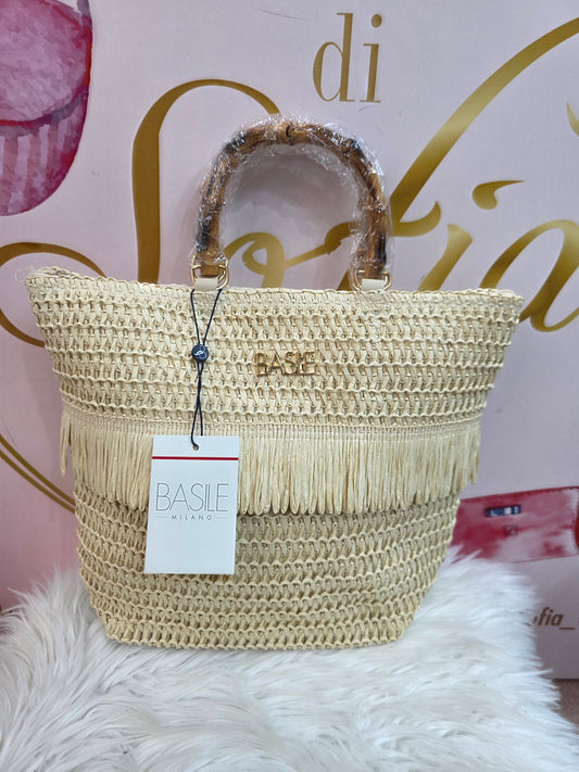 Borsa Basile con manici in bambù