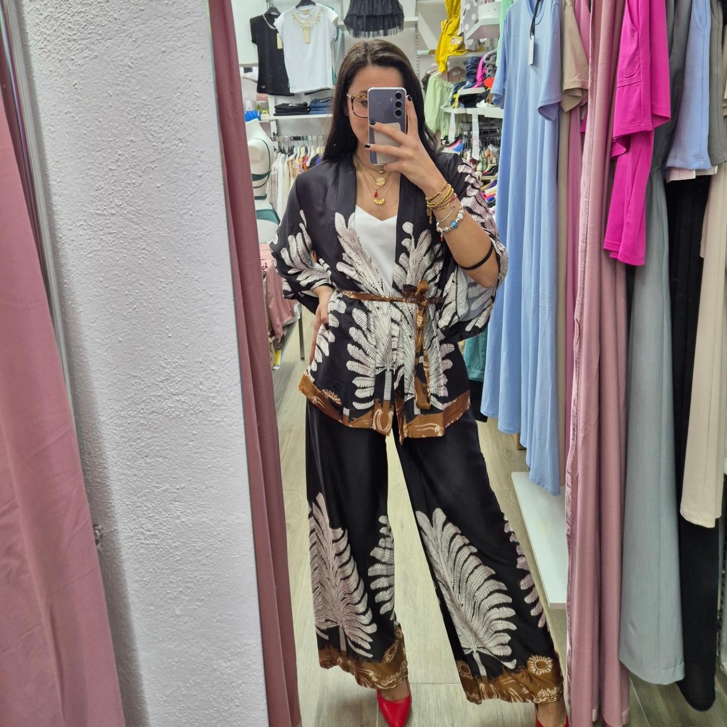 Tailleur fantasy in raso