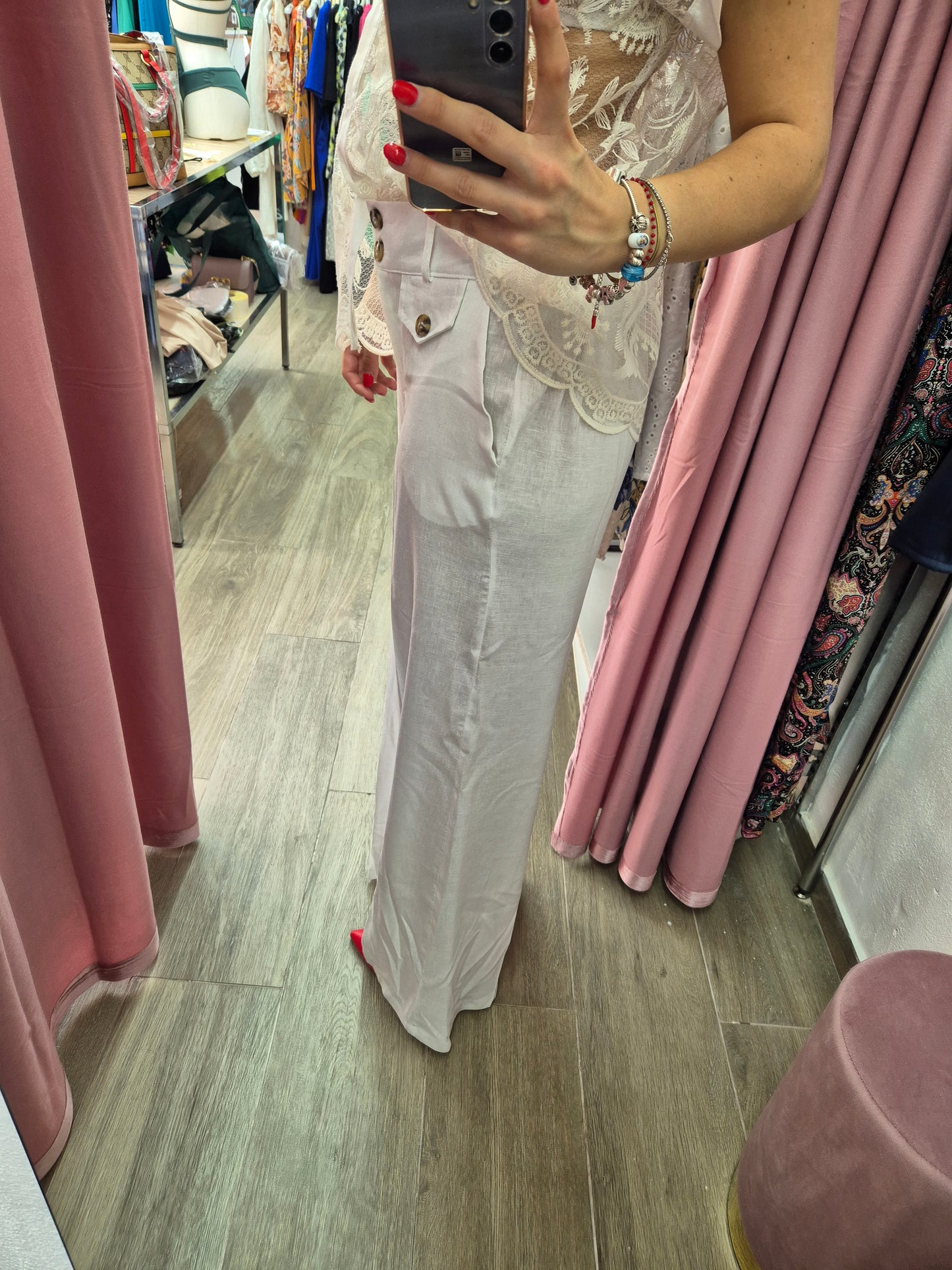 Pantalone palazzo in lino