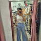 Pantalone palazzo in lino