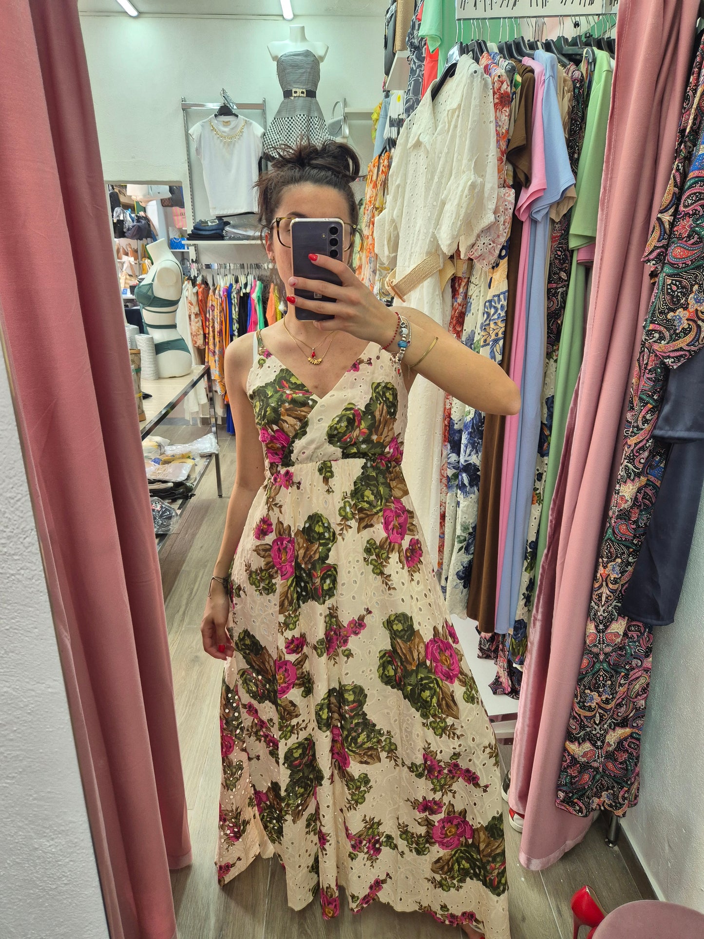 Abito fiori cotone