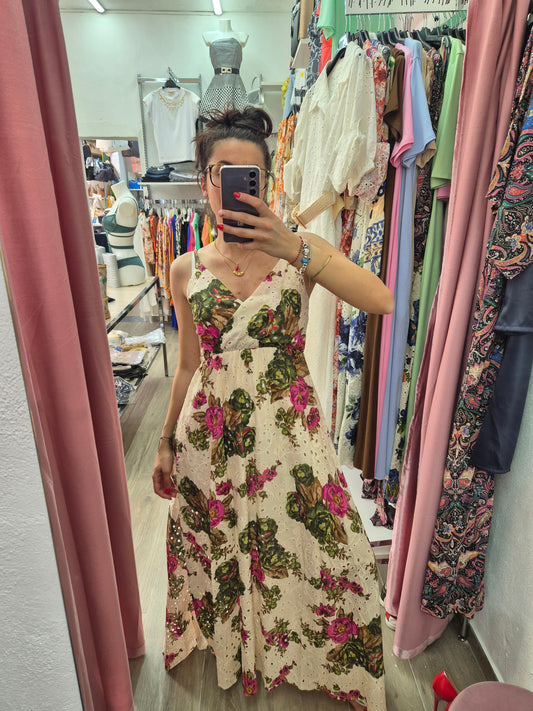 Abito fiori cotone