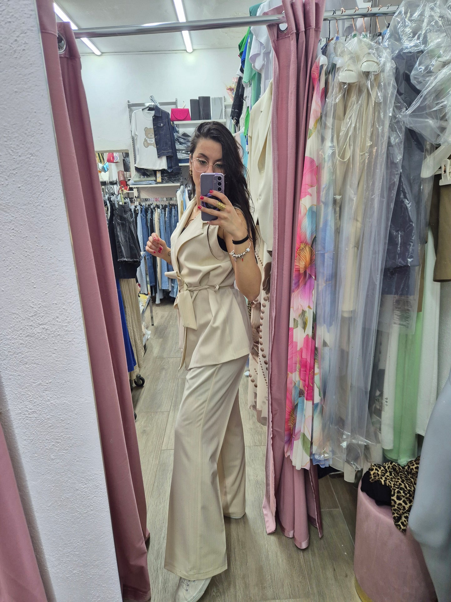 Coordinato gessato gilet